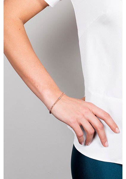 925 Ayar Nazar Göz Dorika Taşlı Rose Kaplamalı Gümüş Bileklik fiyatları