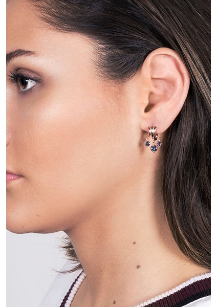 925 Ayar Rose Kaplamalı Mistik Topaz Taşlı Minimal Halka Gümüş Küpe fiyatları