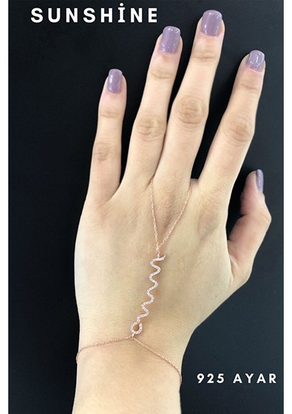 925 Ayar Rose Kaplamalı Siyah Taşlı Yılan Gümüş Şahmeran indirimleri