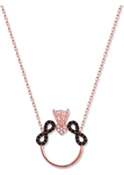 925 Ayar Gümüş Tek Taşlı Sonsuzluk Kolye