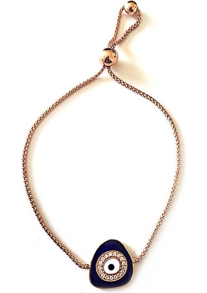 925 Ayar Zirkon Taşlı Mavi Mineli Ayarlanabilir Asansörlü Nazar Gümüş Bileklik modelleri