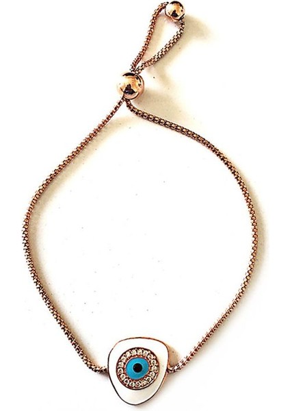 925 Ayar Zirkon Taşlı Mavi Mineli Ayarlanabilir Asansörlü Nazar Gümüş Bileklik indirimleri