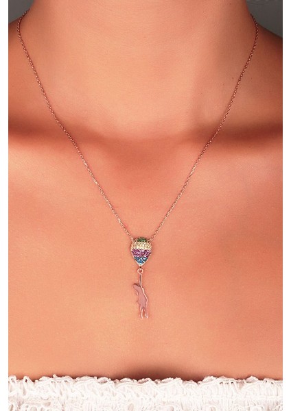 925 Ayar Gümüş Balonlu Kız Kolye SK5151 fiyatları