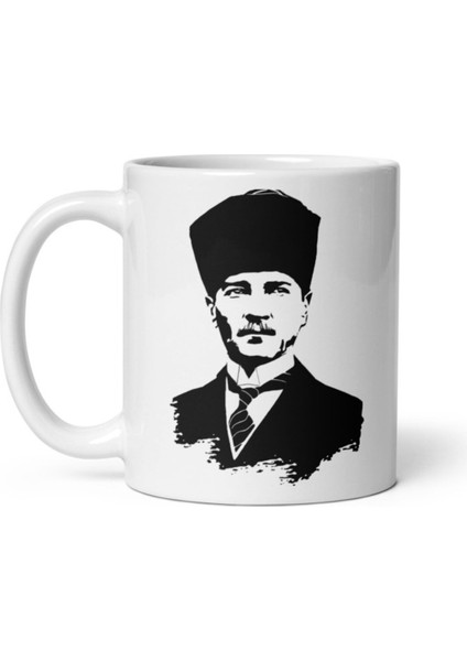 Atatürk Silüeti Baskılı Kupa Bardak -4