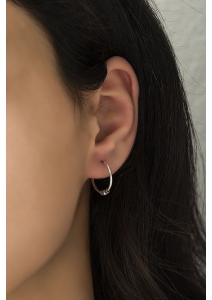 925 Ayar Rodyum Kaplamalı Toplu 1,7 cm Halka Gümüş Küpe fiyatları