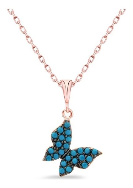 925 Ayar Gold Kaplamalı Beyaz Taşlı Minimal Tasarım Kelebek Gümüş Kolye fiyatları