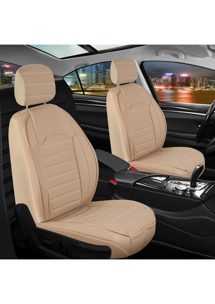 mercedes Clc Uyumlu Deri Oto Koltuk Kılıfı Ön-Arka Tam Set Aysa Series (Bej)