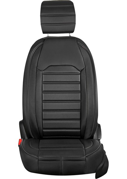 fiat Stilo Uyumlu Deri Oto Koltuk Kılıfı Ön-Arka Tam Set Aysa Series (Siyah)