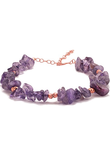 925 Ayar Rose Kaplamalı Dorika ve Doğal Taşlı Gümüş Bileklik indirimleri