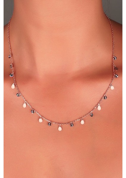 925 Ayar Gümüş Zirkon Taşlı Damla Kolye fiyatları