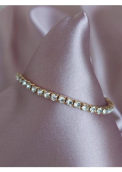 Lastikli Su Yolu Gold Bileklik (15-20 Cm)