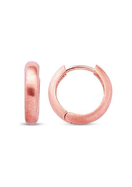 925 Ayar Rose Kaplamalı 1,5 cm Halka Gümüş Küpe