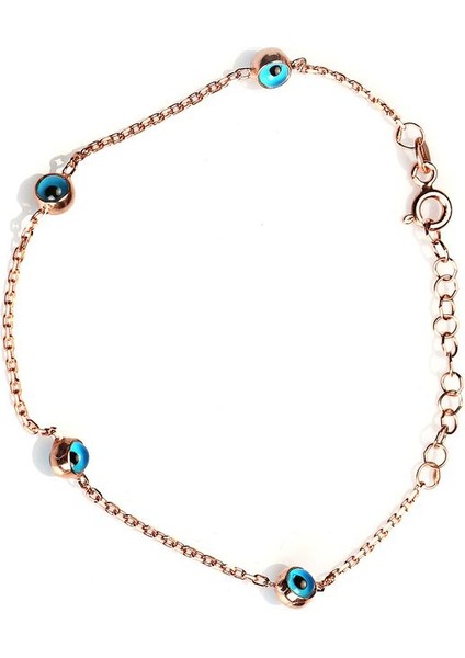 925 Ayar Rodyum Kaplamalı Nazar Göz Gümüş Bileklik indirimleri