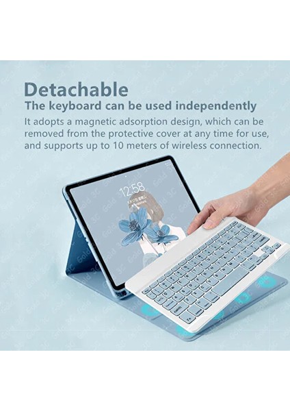 Samsung Galaxy Tab S7 Plus SM-T970 Kılıf Yatay Standlı Kalem Bölmeli Bluetooth Klavyeli Deri Kapaklı Kılıf fiyatları