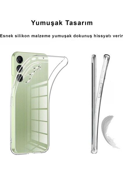 Samsung Galaxy A14 Kılıf Şeffaf Kamera Korumalı 1.5mm Yumuşak Silikon