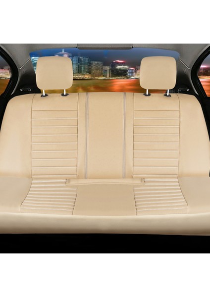 fiat Linea Uyumlu Deri Oto Koltuk Kılıfı Ön-Arka Tam Set Aysa Series (Bej)