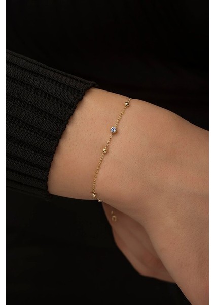 Nazar Boncuklu Gümüş Bileklik