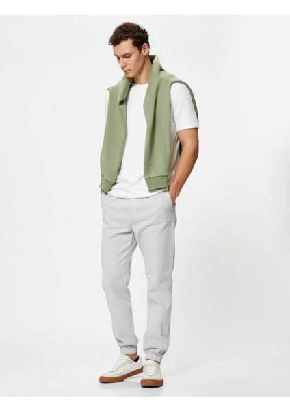 4SAM40006HW Koton Erkek Kanvas Pantolon Gri