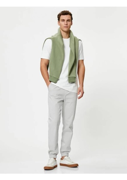 4SAM40006HW Koton Erkek Kanvas Pantolon Gri