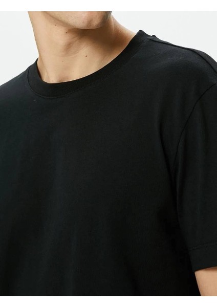 4SAM10160HK Koton Erkek T-Shirt Siyah