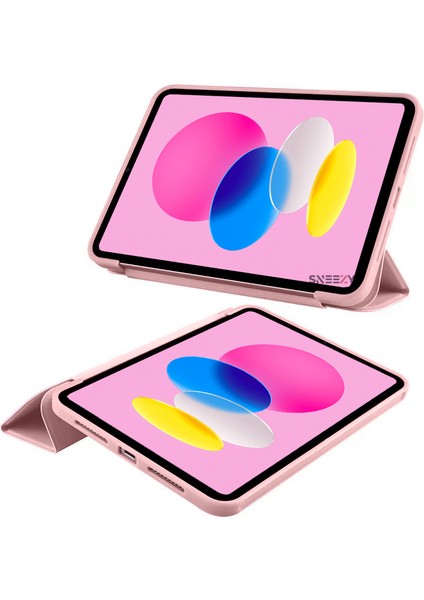 Apple iPad 6.nesil 9.7 Inç 2018 Uyumlu Soft Safe Arkası Silikon Smart Tablet Kılıfı