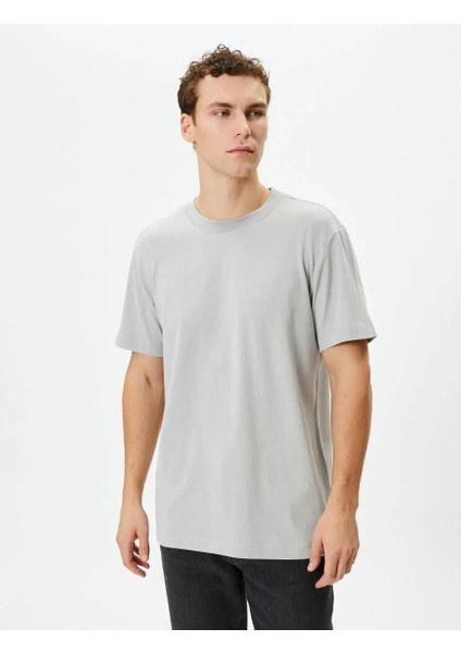 4SAM10160HK Koton Erkek T-Shirt Gri
