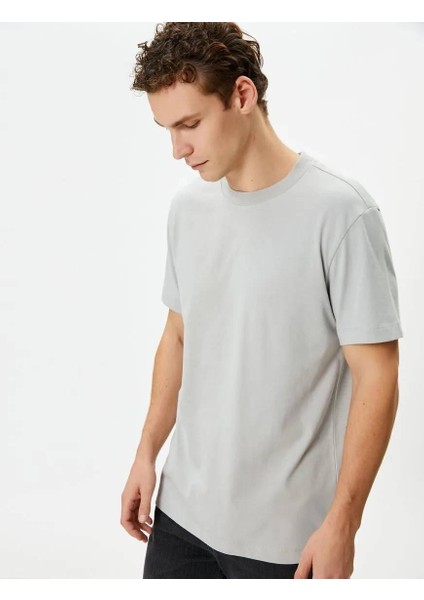 4SAM10160HK Koton Erkek T-Shirt Gri