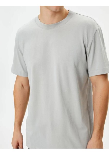 4SAM10160HK Koton Erkek T-Shirt Gri