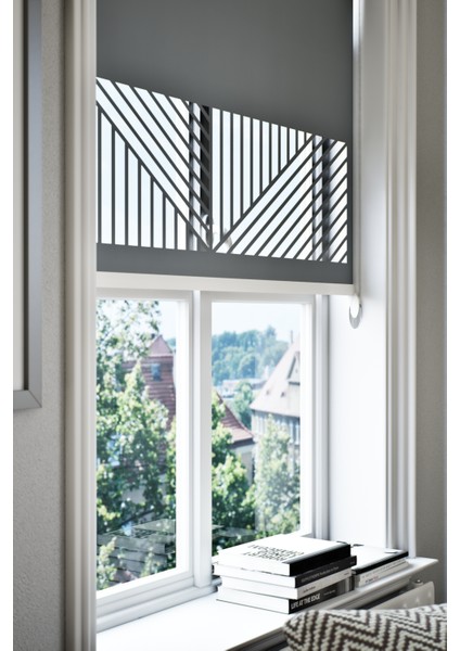 Perdebiz Lazer Kesim Mat Stor Perde Antrasit EB-151004 fiyatları