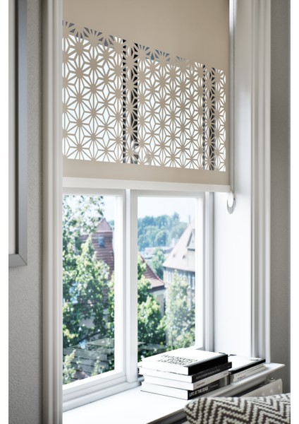 Perdebiz Lazer Kesim Mat Stor Perde Açık Kahverengi EB-181003 fiyatları