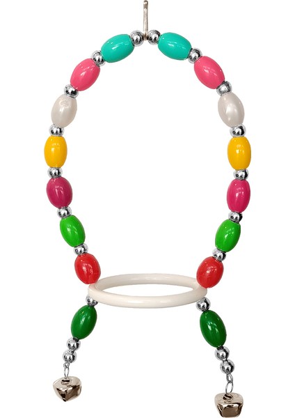 CLZ205 Renkli Boncuklu Oval Papağan Salıncağı 13-22 cm Renkli