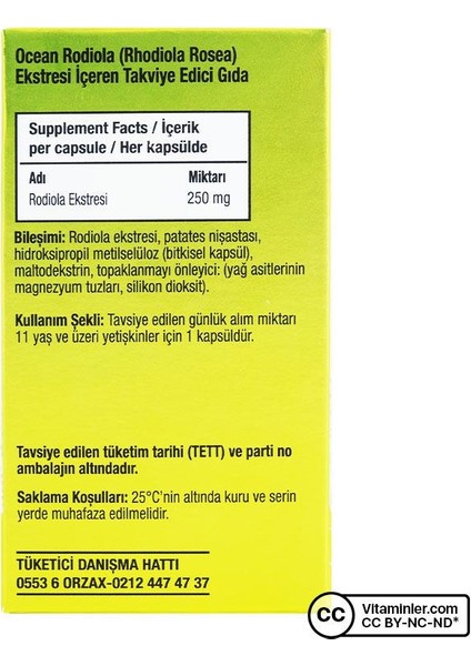 Ocean Rhodiola 30 Kapsül 2 Adet