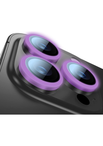 Buff iPhone 14 Pro Max / 14 Pro Neon Metal Lens Koruyucu Purple