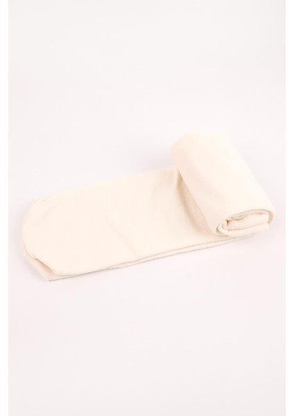 Ekru Kız Çocuk Koton Külotlu Çorap