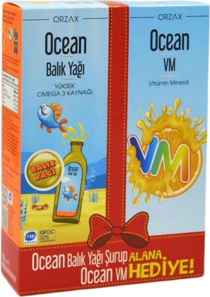 Ocean Portakallı Balık Yağı Şurubu 150 ml Vm Şurup 150 ml Hediye