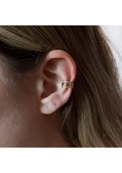 Çift Sıra Taşlı Earcuff