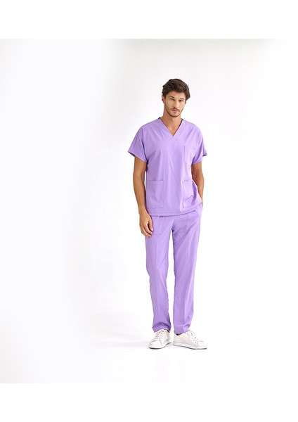 Lila Lüks Likralı Üniforma Takımlar Yüksek Kaliteli Likralı Scrubs fiyatları