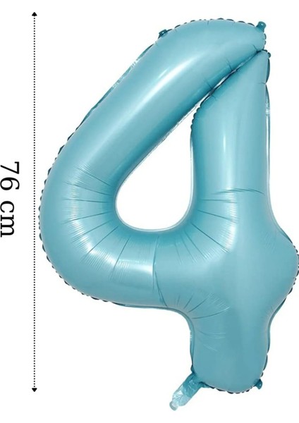 Folyo Balon Rakam Helyum Balon Mavi Renk