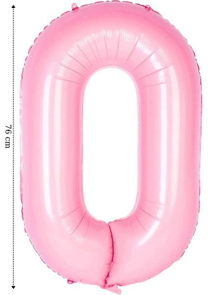 Folyo Balon Rakam Helyum Balon 76 cm Pembe Renk