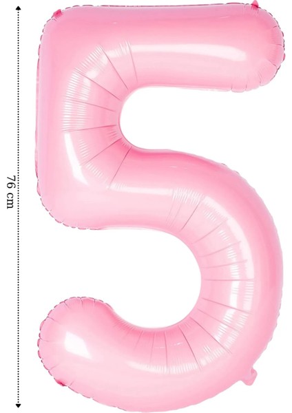 Folyo Balon Rakam Helyum Balon 76 cm Pembe Renk
