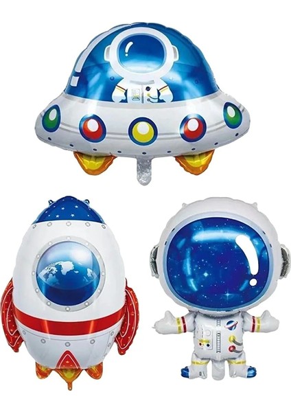 Uzay Galaksi Temalı Folyo Balon Set ^3 Adet Büyük Boy