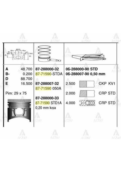 06-288007-90 Iss 6-288007-90 Segman 0.50 L300 Yeni Model H100 Em Adet