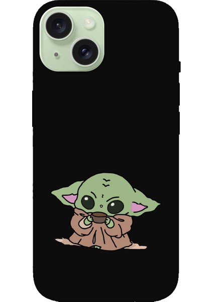 Apple iPhone 15 Baby Yoda Siyah Telefon Kılıfı