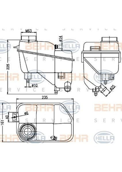 CRT202000S CRT202000S Yedek Su Deposu (225×235×161) C219 W211 S211 E 220 T Cdı Om 646.961 (ENO:8MA376789