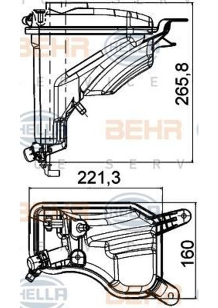 CRT207000S CRT207000S Yedek Su Deposu (266×221×160) E81 E82 E88 E90 N45 B16 A (ENO:8MA376789751)