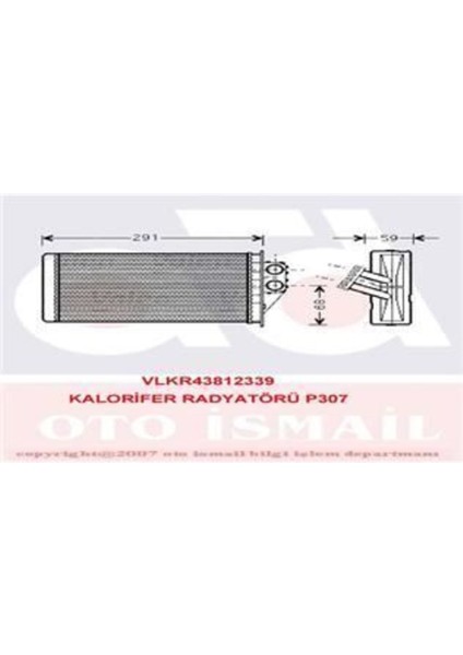 812339 Kalorıfer Radyatörü 307 00- 1.4 Hdı 1.6 Hdı 2.0 Hdı