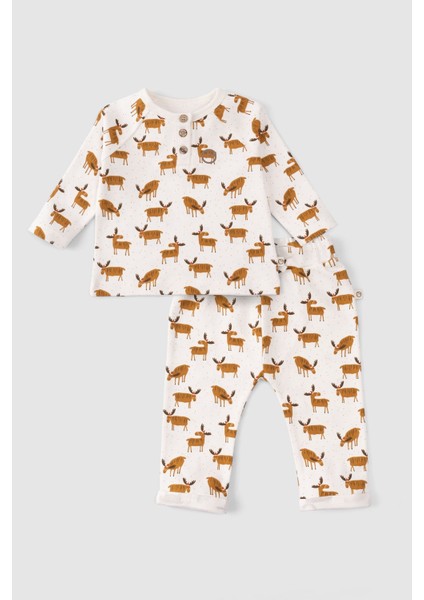 Little Gusto Organik Pamuk Bebek Pijama Takımı Deer