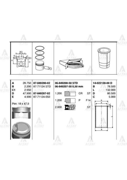 06-849207-50 Iss 6-849207-50 Segman 0.50 Accent Era 06- 1.4 Benzinli 75.50