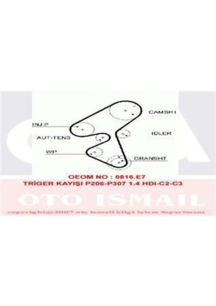 5587XS Trıger Eksantrık Kayısı 206 307 Bıpper / C1 C2 C3 Nemo / Fıesta 1.4 Hdı 144X254