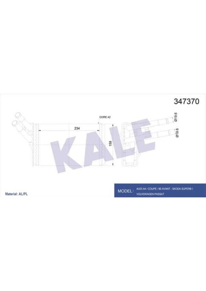 347370 347370 Kalorifer Radyatörü Passat A4 Superb 97-00